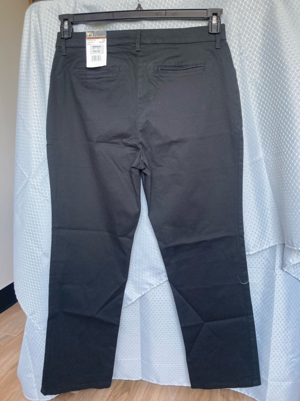 Lee midrise relaxed fit straight leg pant black effortless wash & wear 12 short - Picture 14 of 17